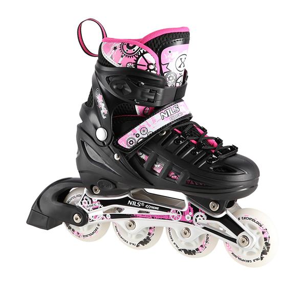 Skritļslidas / Hokeja slidas NH10905 4in1 PINK LED SIZE L(39-42) NILS EXTREME