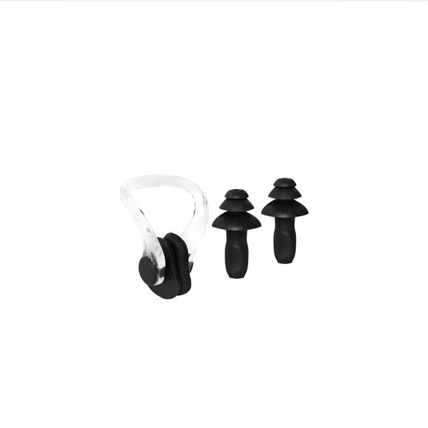 NQAW30 BLACK SILICONE peldēšanas komplekts ar ausu un deguna aizbāžņiem NILS AQUA