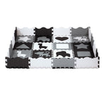BĒRNU PAKLĀJS MD03 KIDS PLAYPEN PUZZLE MAT GRAY 36 ELEMENTS 120x120CM NILS FUN