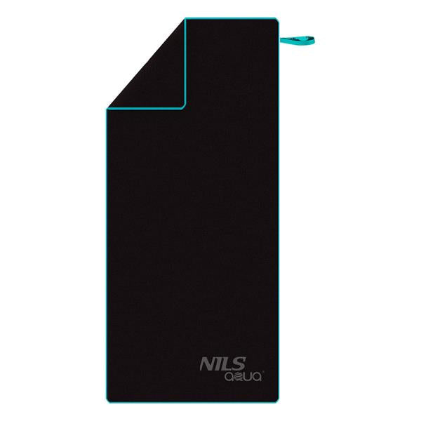 Dvielis NAR13 BLACK-BLUE MICROFIBRE TOWEL 200x90 cm NILS AQUA