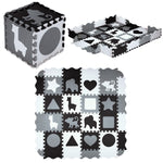 BĒRNU PAKLĀJS MD03 KIDS PLAYPEN PUZZLE MAT GRAY 36 ELEMENTS 120x120CM NILS FUN