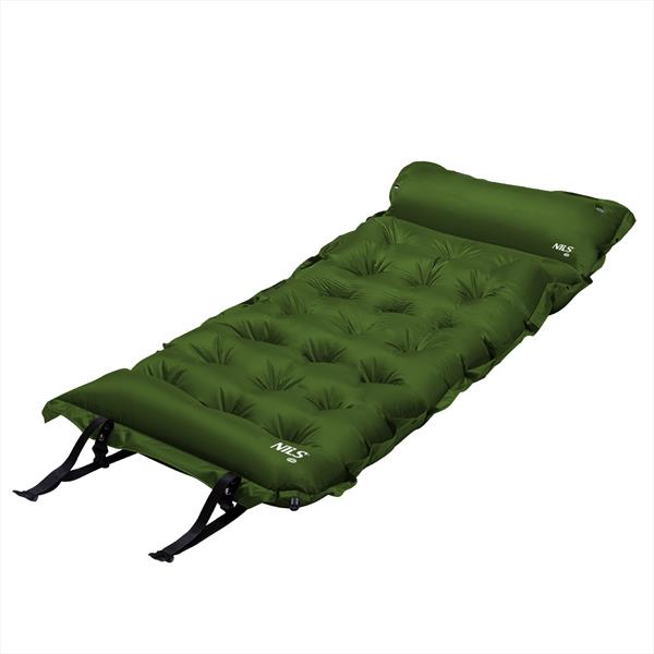 Pašpiepūšamais paklājiņš ar spilvenu NC4018  DARK GREEN SELF-INFLATING MAT NILS CAMP