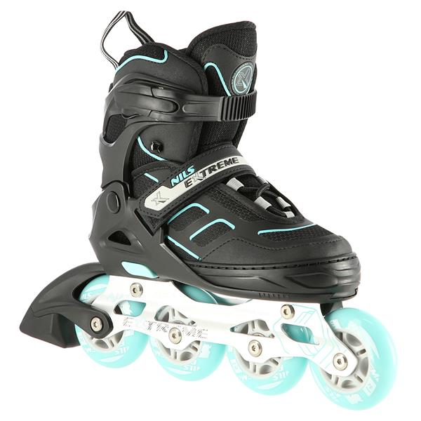 Skrituļslidas NA14174 A BLACK-MINT SIZE S (31-34)  IN-LINE SKATES NILS EXTREME
