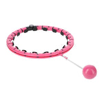 Vingrošanas aplis ar atsvaru FH07 PINK HULA HOOP WITH WEIGHT AND COUNTER