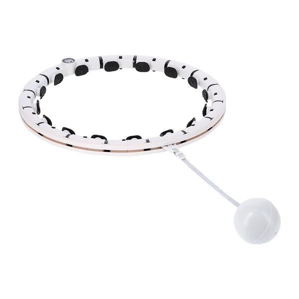 Vingrošanas aplis ar atsvaru FH07 WHITE HULA HOOP WITH WEIGHT AND COUNTER STOCK