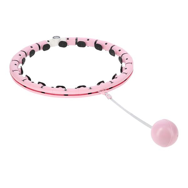 Vingrošanas aplis ar atsvaru FH07 LIGHT PINK HULA HOOP WITH WEIGHT AND COUNTER