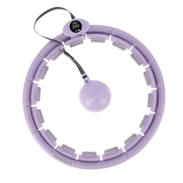 Vingrošanas aplis HHW09 VIOLET HULA HOOP WITH WEIGHT + COUNTER HMS