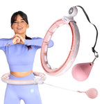 HULA HOOP MAGNĒTISKĀ ROZĀ RINKA KOMPLEKTS HHM15 AR SVARU + SKAITĪTĀJU HMS + VIDUKĻA ATBALSTU BR163 MELNS PLUZ IZMĒRS