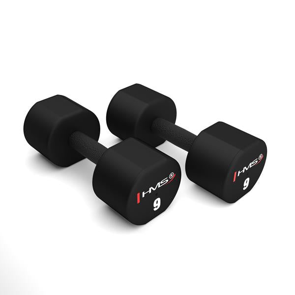 Hanteles HPT09 2 x 9 KG POLYURETHANE DUMBBELLS TPU HMS