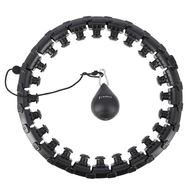 Vingrošanas aplis HHW01 BLACK HULA HOOP WITH WEIGHT HMS