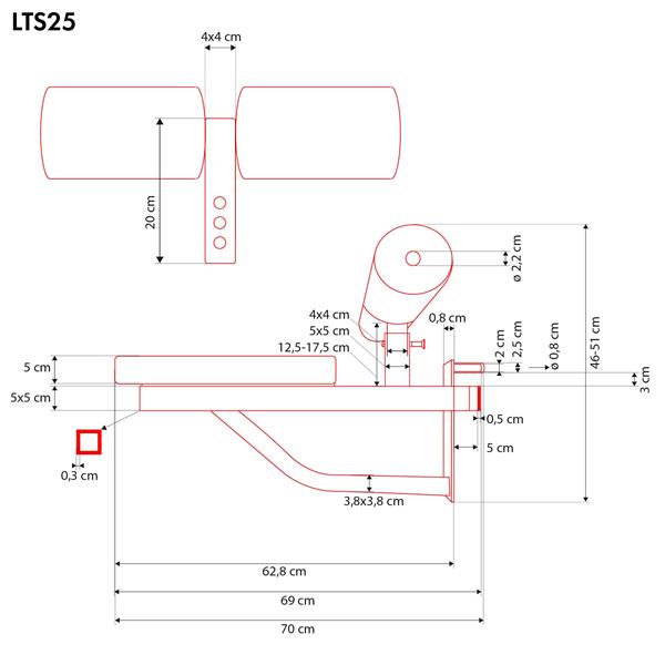 LTS25 treniņu sēdeklis ar augšstilbu fiksatoru, HMS