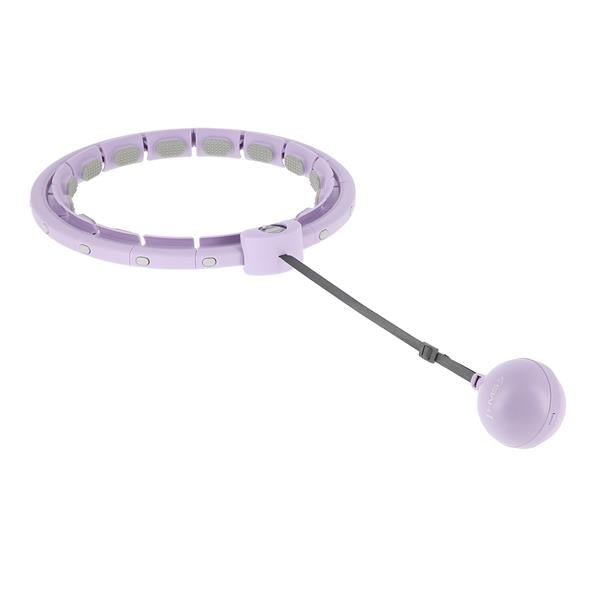 KOMPLEKTS HULA HOOP HHW09 VIOLET AR GRAVITĀCIJAS BOLI UN LENTI HMS + VIDUKĻA ATBALSTS BR163 MELNS
