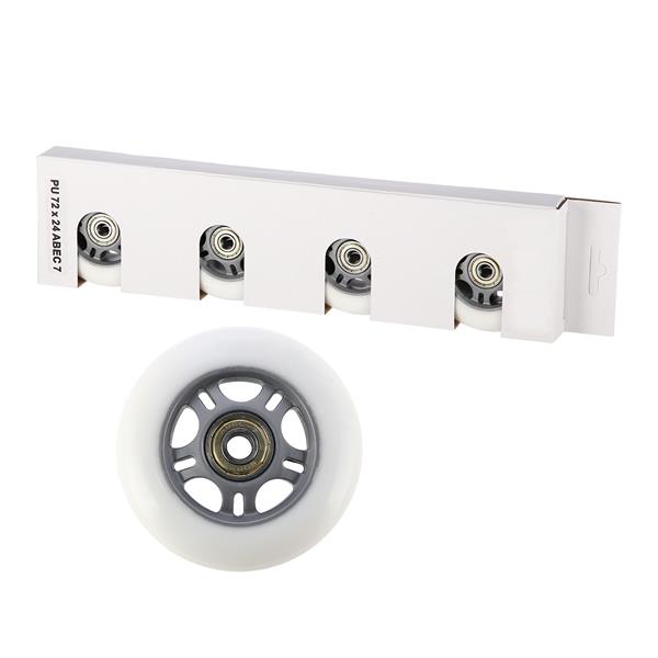 PU 72x24 82A WHITE (4 pcs) + ABEC-7 (8 pcs) SET STOCK