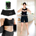 Vingrošanas rinķis ar atsvaru un skaitītāju SET HULA HOOP MAGNETIC WHITE HHM16 WITH WEIGHT + COUNTER HMS + WAIST SUPPORT BR163 BLACK PLUZ SIZE