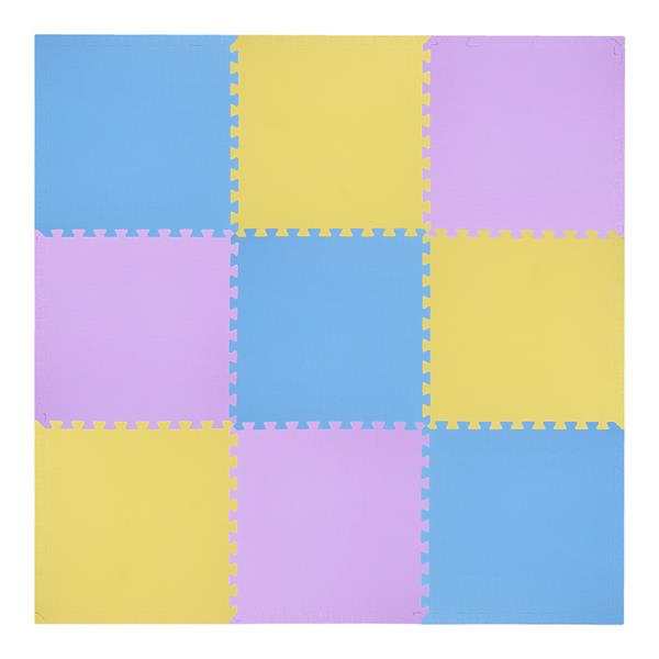 MP10 MULTIPACK YELL-BLUE-PURP PUZZLE PROTECTIVE MAT 60x60x1.0 CM (9 GAB. KOMPLEKTS)