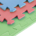 MP10 MULTIPACK ZAĻI BLU SARKANS PUZLES PROTECTIVE MAT 60x60x1.0 CM (9 GAB. KOMPLEKTS) ONE FITNESS