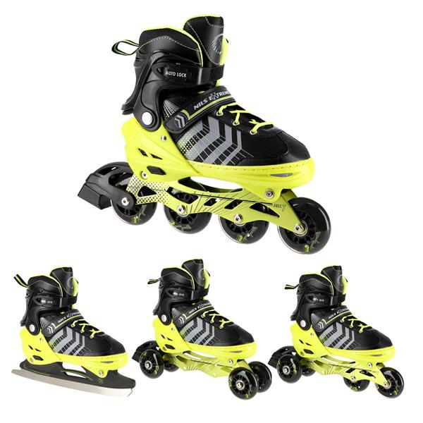 NH18192 4IN1 BLACK-GREEN SIZE L(39-43) SKRITUĻSLIDAS/HOKEJA SLIDAS