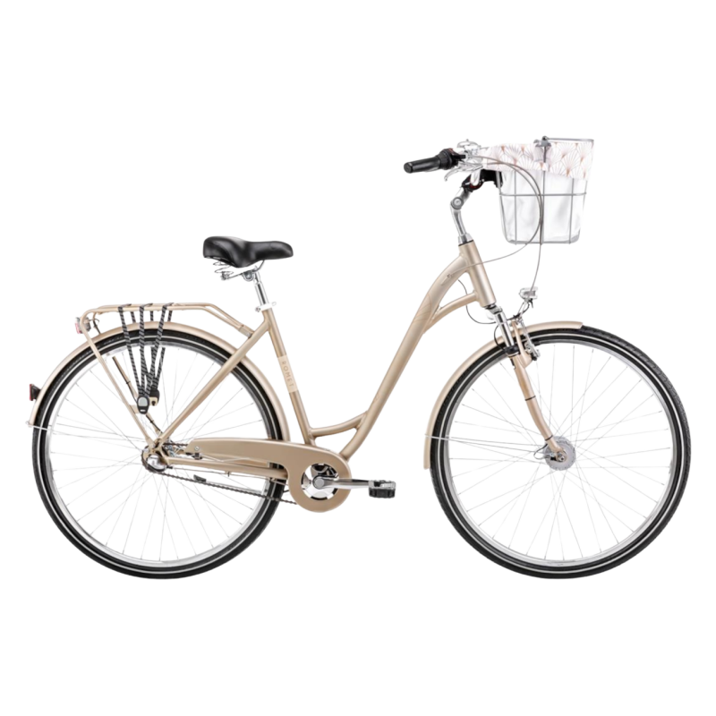 Velosipēds ROMET Art Deco Classic, ar priekšējo grozu, bēšs (M)