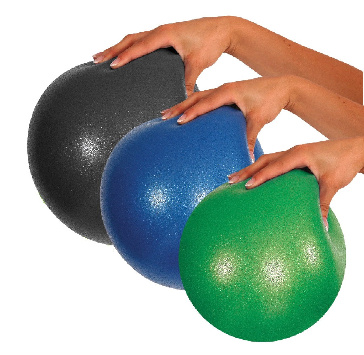 Pilates bumba mīksta, pārvalka bumba 21-23 cm, zila
