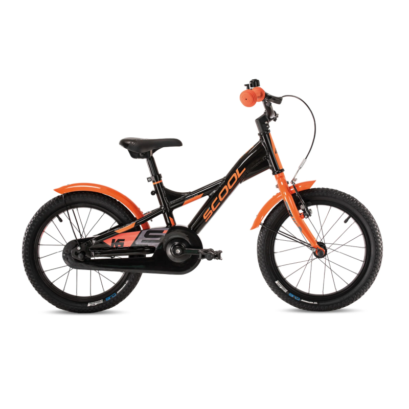 Bērnu velosipēds S´COOL XXlite, 16" melni oranžs
