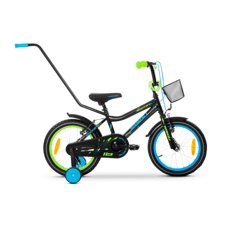Bērnu velosipēds TABOU Rocket Alu, 18" melns-zils