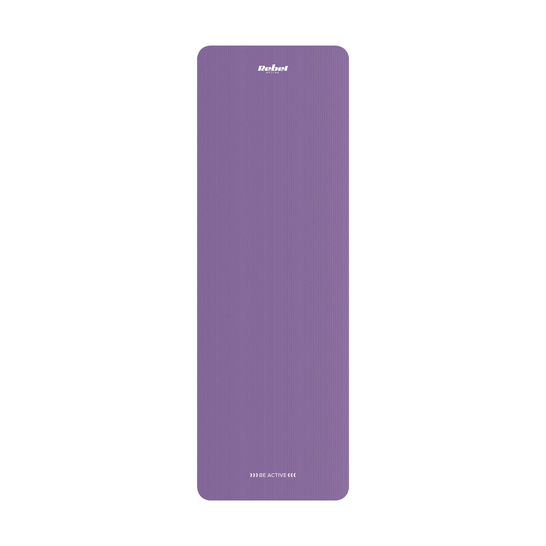 Vingrošanas paklājiņš jogai, pilates, fitnesam, 183x61cm, 1,5cm biezs, NBR materiāls, violets, REBEL ACTIVE