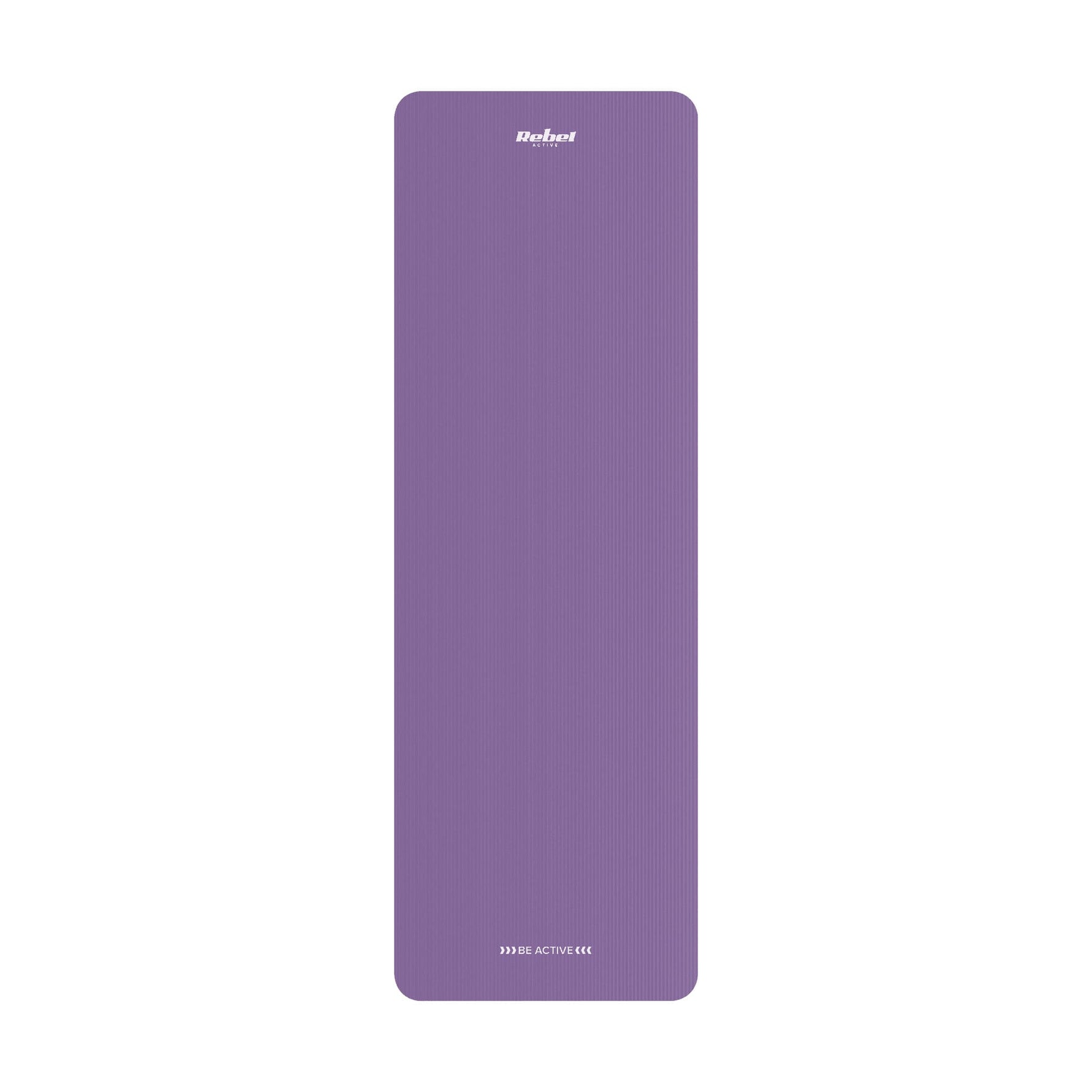 Vingrošanas paklājiņš jogai, pilates, fitnesam, 183x61cm, 1cm biezs, NBR materiāls, violets, REBEL ACTIVE