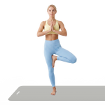 Vingrošanas paklājiņš jogai, pilates, fitnesam, 183x61cm, biezums 1cm, NBR materiāls, pelēks, REBEL ACTIVE