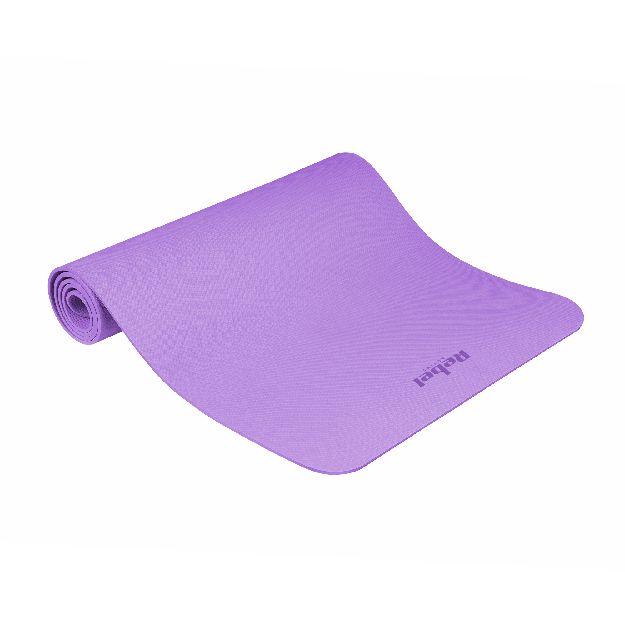Vingrošanas paklājiņš jogai, pilates, fitnesam, 183x61cm, biezums 1cm, TPE materiāls, violets, REBEL ACTIVE