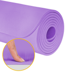 Vingrošanas paklājiņš jogai, pilates, fitnesam, 183x61cm, biezums 1cm, TPE materiāls, violets, REBEL ACTIVE