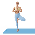 Vingrošanas paklājiņš jogai, pilates, fitnesam, 183x61cm, biezums 1cm, TPE materiāls, zils, REBEL ACTIVE