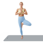 Vingrošanas paklājiņš jogai, pilates, fitnesam, 183x61cm, biezums 1cm, TPE materiāls, pelēks, REBEL ACTIVE