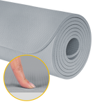 Vingrošanas paklājiņš jogai, pilates, fitnesam, 183x61cm, biezums 1cm, TPE materiāls, pelēks, REBEL ACTIVE