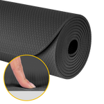 Vingrošanas paklājiņš jogai, pilates, fitnesam, 183x61cm, biezums 4mm, TPE materiāls, melns, REBEL ACTIVE