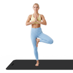 Vingrošanas paklājiņš jogai, pilates, fitnesam, 183x61cm, biezums 4mm, TPE materiāls, melns, REBEL ACTIVE