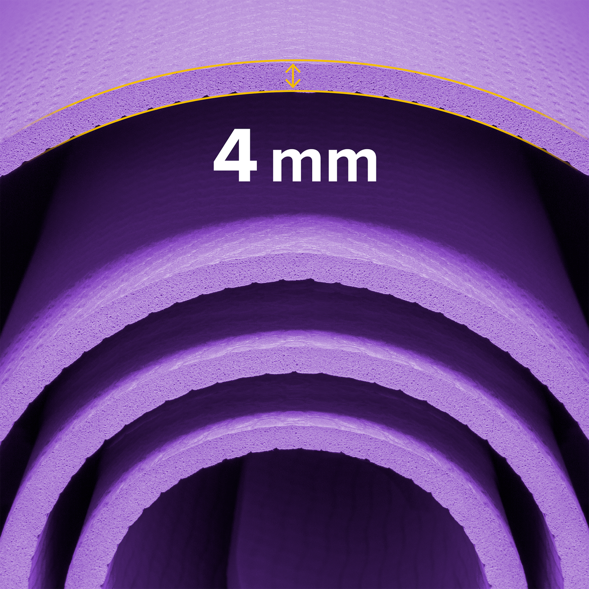 Vingrošanas paklājiņš jogai, pilates, fitnesam, 183x61cm, biezums 4mm, TPE materiāls, violets, REBEL ACTIVE