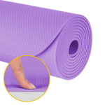 Vingrošanas paklājiņš jogai, pilates, fitnesam, 183x61cm, biezums 4mm, TPE materiāls, violets, REBEL ACTIVE
