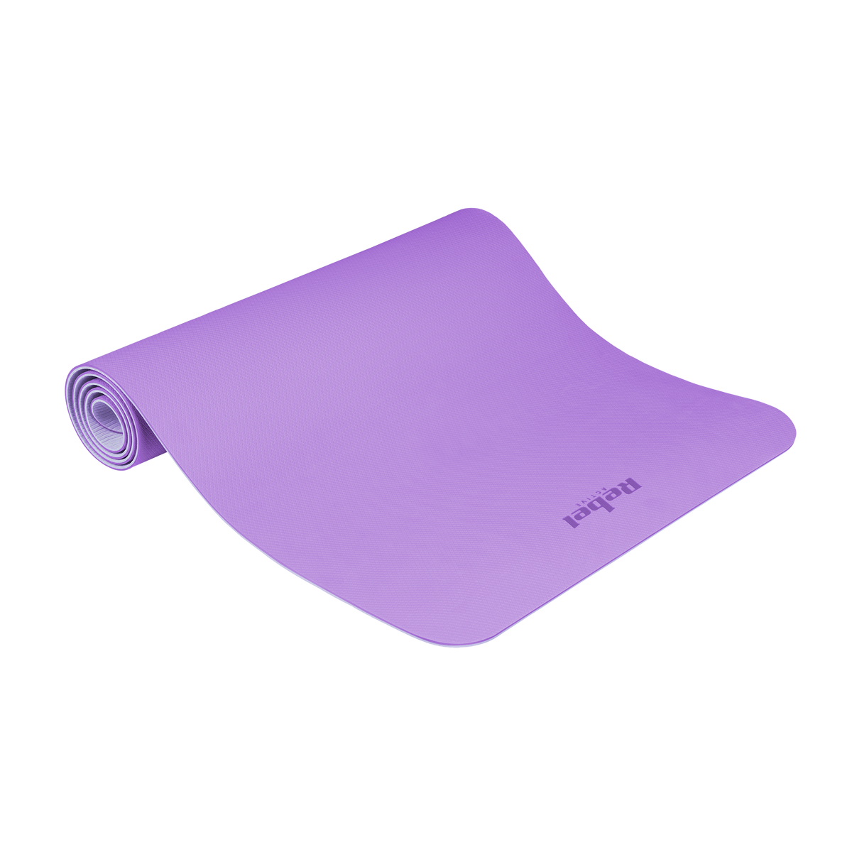 Vingrošanas paklājiņš jogai, pilates, fitnesam, 183x61cm, biezums 4mm, TPE materiāls, violets, REBEL ACTIVE