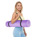 Vingrošanas paklājiņš jogai, pilates, fitnesam, 183x61cm, biezums 4mm, TPE materiāls, violets, REBEL ACTIVE