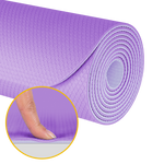 Vingrošanas paklājiņš jogai, pilates, fitnesam, 183x61cm, biezums 4mm, TPE materiāls, violets, REBEL ACTIVE