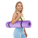 Vingrošanas paklājiņš jogai, pilates, fitnesam, 183x61cm, biezums 4mm, TPE materiāls, violets, REBEL ACTIVE