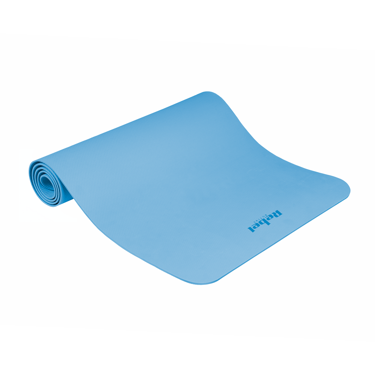 Vingrošanas paklājiņš jogai, pilates, fitnesam, 183x61cm, biezums 4mm, TPE materiāls, zils, REBEL ACTIVE