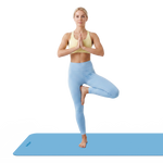 Vingrošanas paklājiņš jogai, pilates, fitnesam, 183x61cm, biezums 4mm, TPE materiāls, zils, REBEL ACTIVE