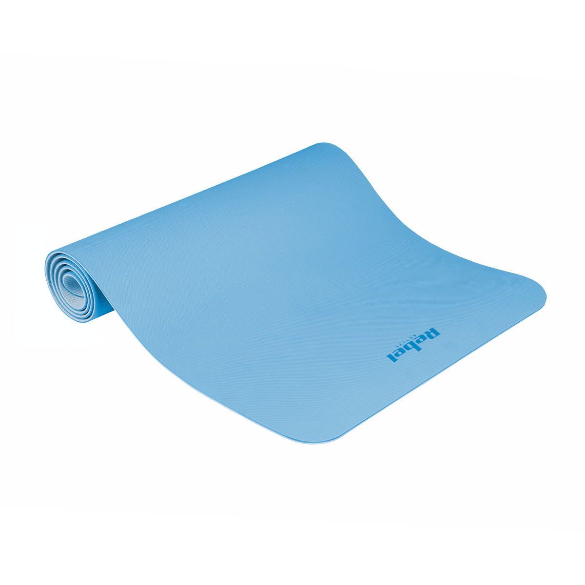 Vingrošanas paklājiņš jogai, pilates, fitnesam, 183x61cm, biezums 4mm, TPE materiāls, zils, REBEL ACTIVE