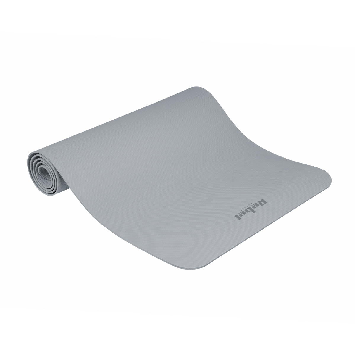 Vingrošanas paklājiņš jogai, pilates, fitnesam, 183x61cm, biezums 4mm, TPE materiāls, pelēks, REBEL ACTIVE