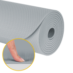 Vingrošanas paklājiņš jogai, pilates, fitnesam, 183x61cm, biezums 4mm, TPE materiāls, pelēks, REBEL ACTIVE