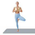 Vingrošanas paklājiņš jogai, pilates, fitnesam, 183x61cm, biezums 4mm, TPE materiāls, pelēks, REBEL ACTIVE