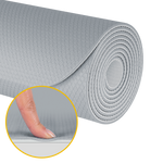Vingrošanas paklājiņš jogai, pilates, fitnesam, 183x61cm, biezums 4mm, TPE materiāls, pelēks, REBEL ACTIVE