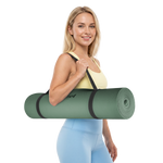 Vingrošanas paklājiņš jogai, pilates, fitnesam, 183x61cm, biezums 4mm, TPE materiāls, zaļš, REBEL ACTIVE
