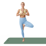 Vingrošanas paklājiņš jogai, pilates, fitnesam, 183x61cm, biezums 4mm, TPE materiāls, zaļš, REBEL ACTIVE